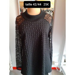 haut noire manche et haut du dos gentelle noire