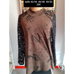 haut marron manche + haut du dos dentelle