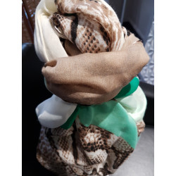 Foulard imprimé python vert