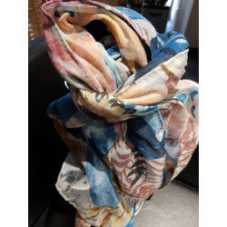 Foulard imprimé jungle bleu