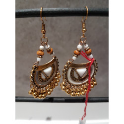 boucles d'oreilles longues pompons