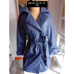 trench imperméable bleu petite et grande taille