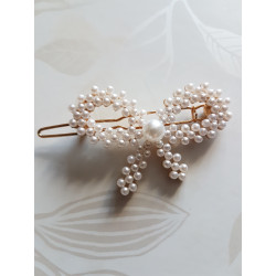 barrettes bijoux petites perles blanches