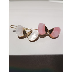 barrettes bijoux papillons nacrés rose