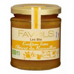 Confiture extra bio Favols abricot du Roussillon poids net 220g