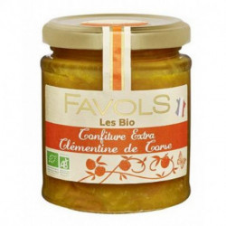 Confiture extra bio Favols clémentine de corse poids net 220g