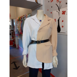 mixte chemise / blazer beige