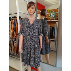 robe bleu marine motifs blanc grande taille