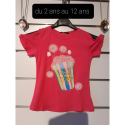 t-shirt rose ( POP CORN )