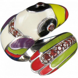 Bague émaille UNA STORIA Toucan