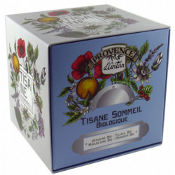 Tisane Sommeil biologique cube carton 24 sachets Provence d'Antan