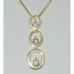 collier bicolore trilogie diamants PE505XB5