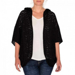 Gilet poncho ajouré avec capuche noir Prima OXBOW