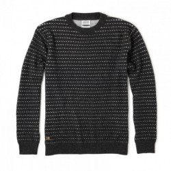 Pull col rond jacquard anthracite chiné Peregrin OXBOW