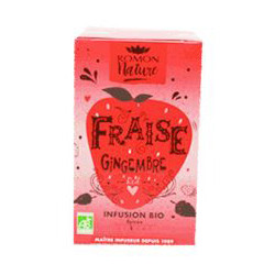 Infusion Bio Fraise Gingembre boite 16 sachets