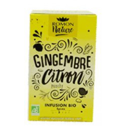 Infusion Bio Gingembre Citron boite 16 sachets