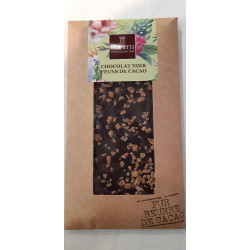 Tablette de chocolat noir fèves de cacao Bovetti