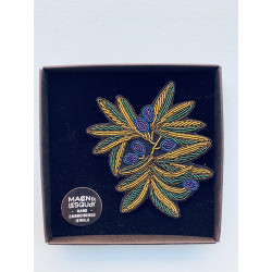 Broche brodée Branche d'olivier Macon&Lesquoy