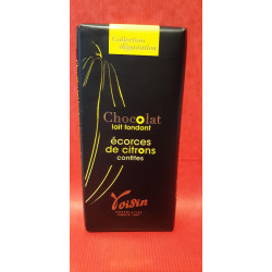Tablette de chocolat lait écorces de citron confites