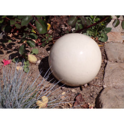 Boule décorative en céramique blanc crème