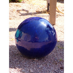 Boule décorative en céramique bleu azul